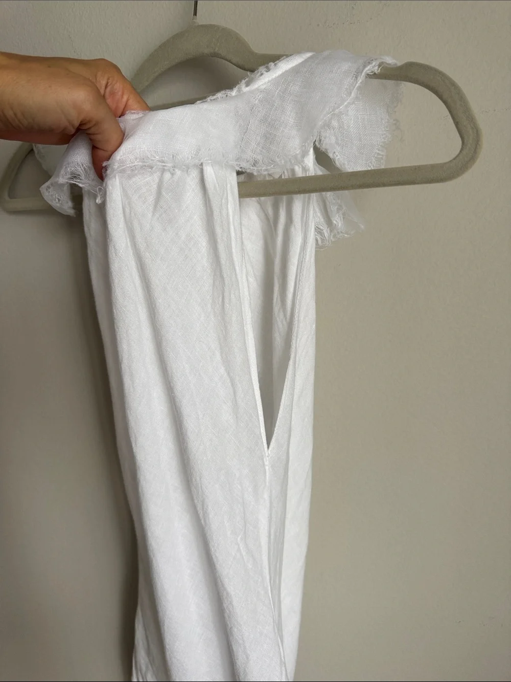 Albar & Niveo 100% Linen White Wide Leg Jumpsuit Size S Boho Coastal Resort - Picture 12 of 12